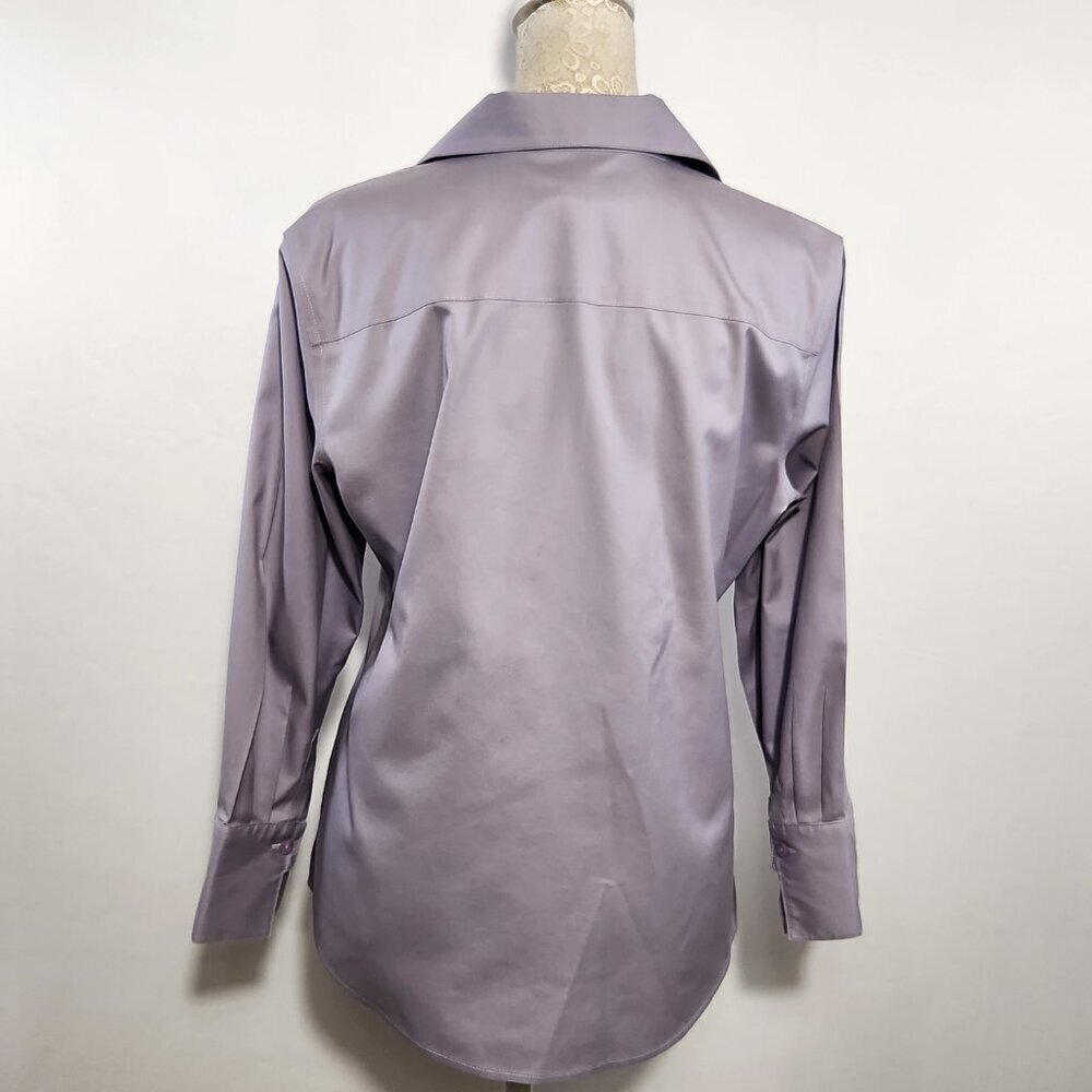 Chico's Women's Size 0/4-6 Lavender Non Iron Stretch 3/4 Sleeve Button Up Shirt - Picture 11 of 15